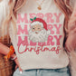 RETRO MERRY CHRISTMAS SANTA Graphic Tee