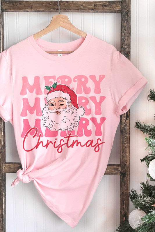 RETRO MERRY CHRISTMAS SANTA Graphic Tee