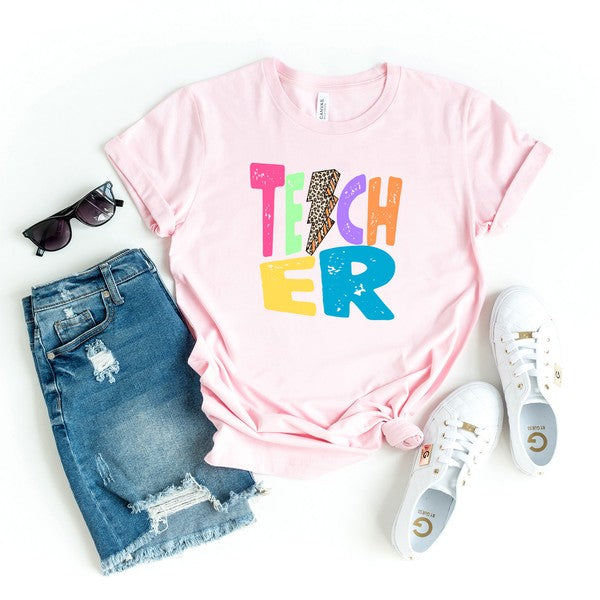 Teacher Lightning Bolt Short Sleeve Graphic Tee