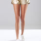 Metallic Drawstring Shorts