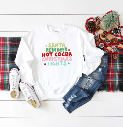 Santa Reindeer Hot Cocoa Graphic Sweatshirt