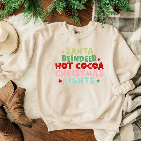 Santa Reindeer Hot Cocoa Graphic Sweatshirt