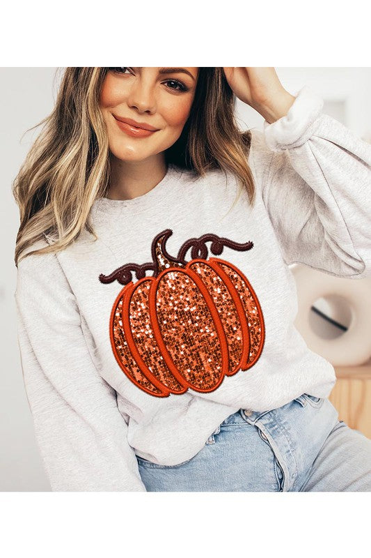 Glitter/embroidered pumpkin