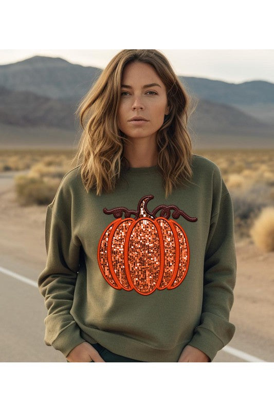 Glitter/embroidered pumpkin