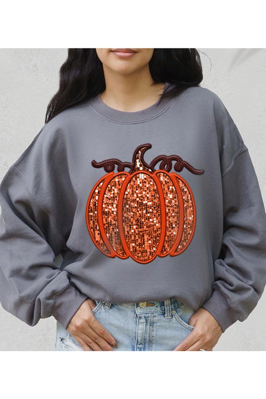 Glitter/embroidered pumpkin