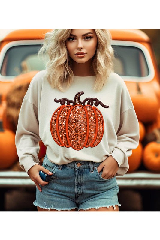 Glitter/embroidered pumpkin