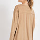 Mineral Washed Round Neckline Long Sleeves Top