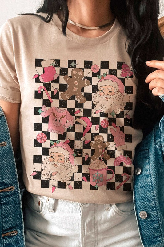 CHECKER CHRISTMAS VIBES Graphic Tee