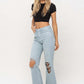 90"s Vintage Crop Flare Jeans