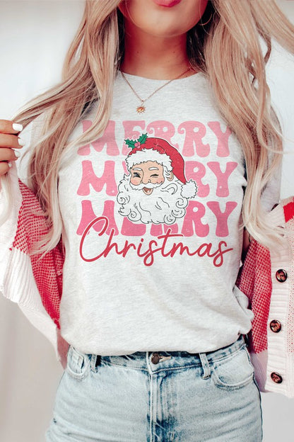 RETRO MERRY CHRISTMAS SANTA Graphic Tee