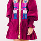 Full Size Nutcracker Sequin Lantern Sleeve Tiered Dress