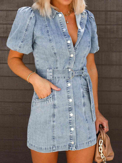 Puff Denim Dress