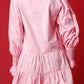 Full Size Nutcracker Sequin Lantern Sleeve Tiered Dress
