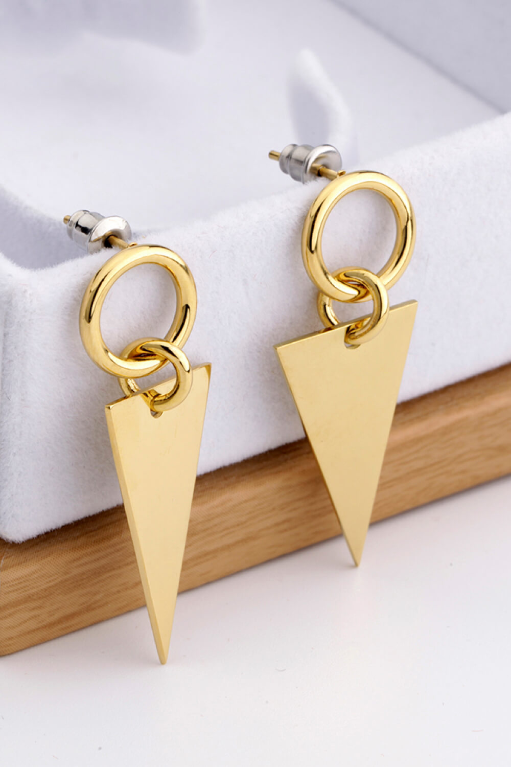 Stainless Steel Triangle Dangle Earrings