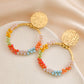 Multicolored Bead Stainless Steel Earrings