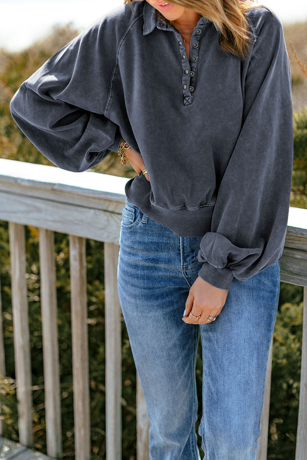 Lantern Sleeve Sweatshirt