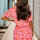 Smocked Printed V-Neck Layered Dress