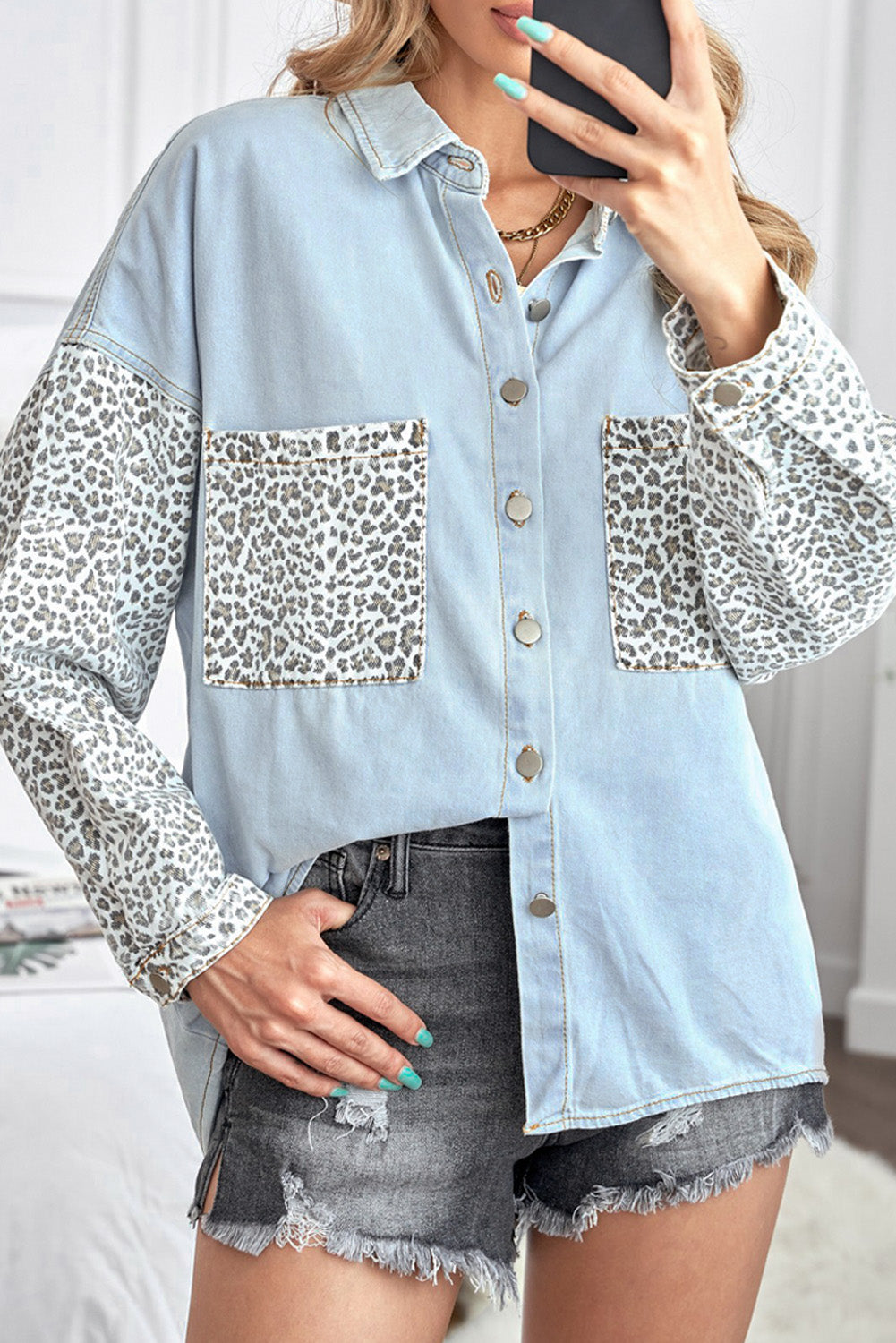 Leopard Denim Shacket