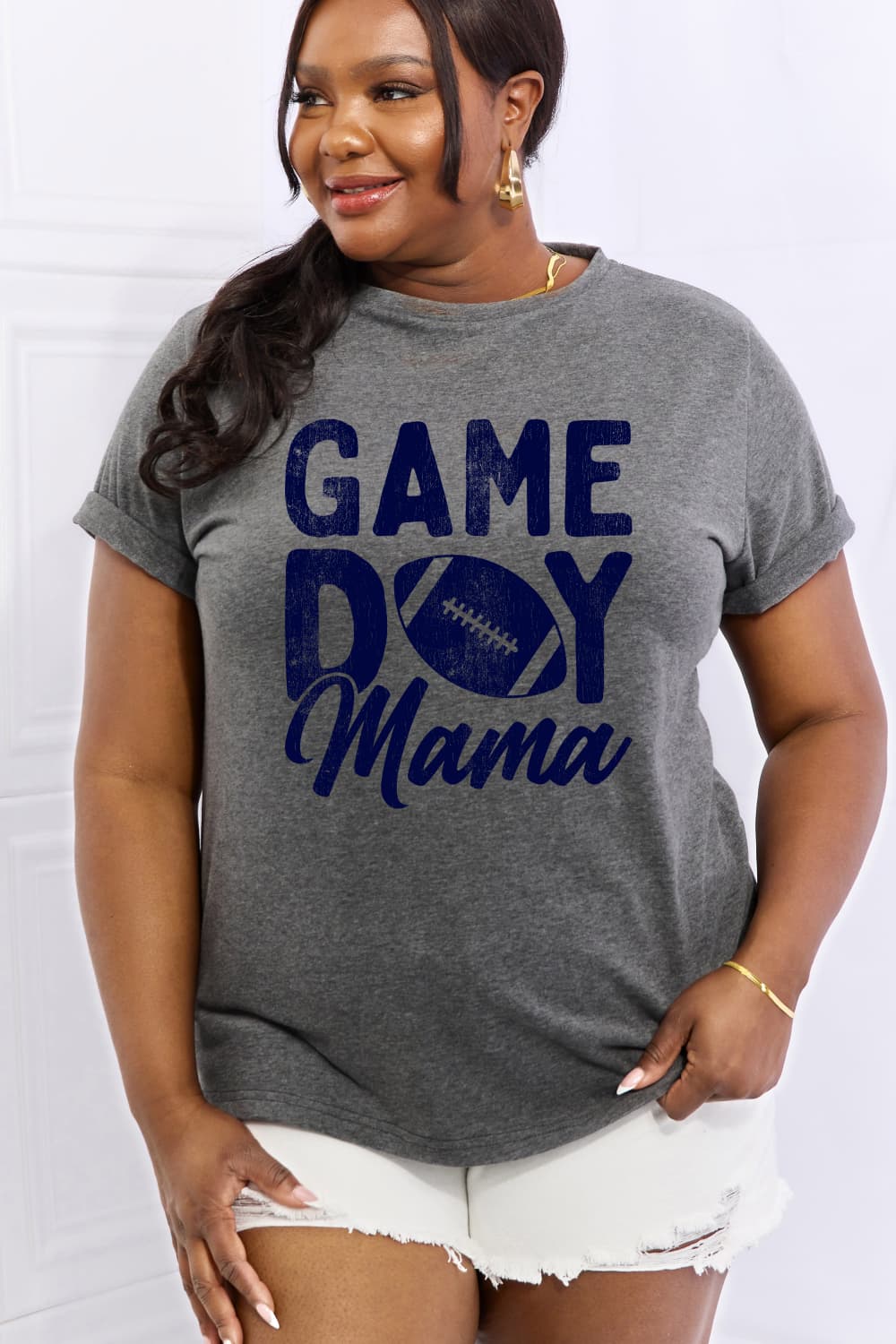 Simply Love-GAMEDAY MAMA Graphic Cotton Tee