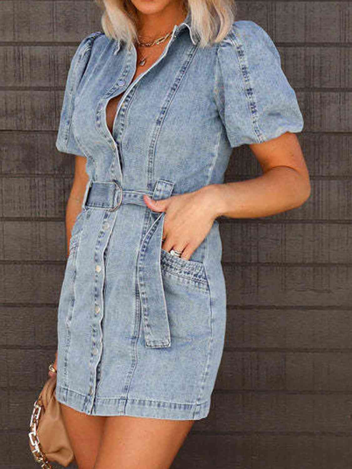 Puff Denim Dress