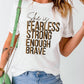 Slogan Graphic Round Neck Short Sleeve Tee