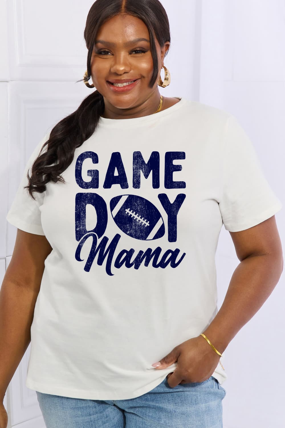 Simply Love-GAMEDAY MAMA Graphic Cotton Tee