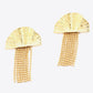 18K Gold Plated Fan Fringe Dangle Earrings