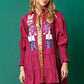 Full Size Nutcracker Sequin Lantern Sleeve Tiered Dress