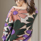 Flower Round Neck Dropped Shoulder Sweater