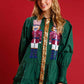 Full Size Nutcracker Sequin Lantern Sleeve Tiered Dress