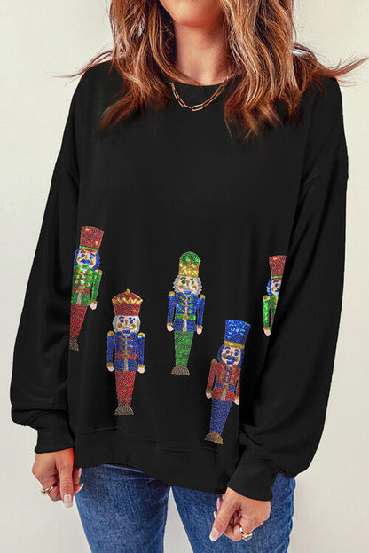 Nutcracker Sequin Long Sleeve Sweatshirt