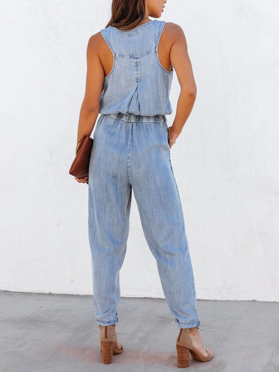 Drawstring denim jumper