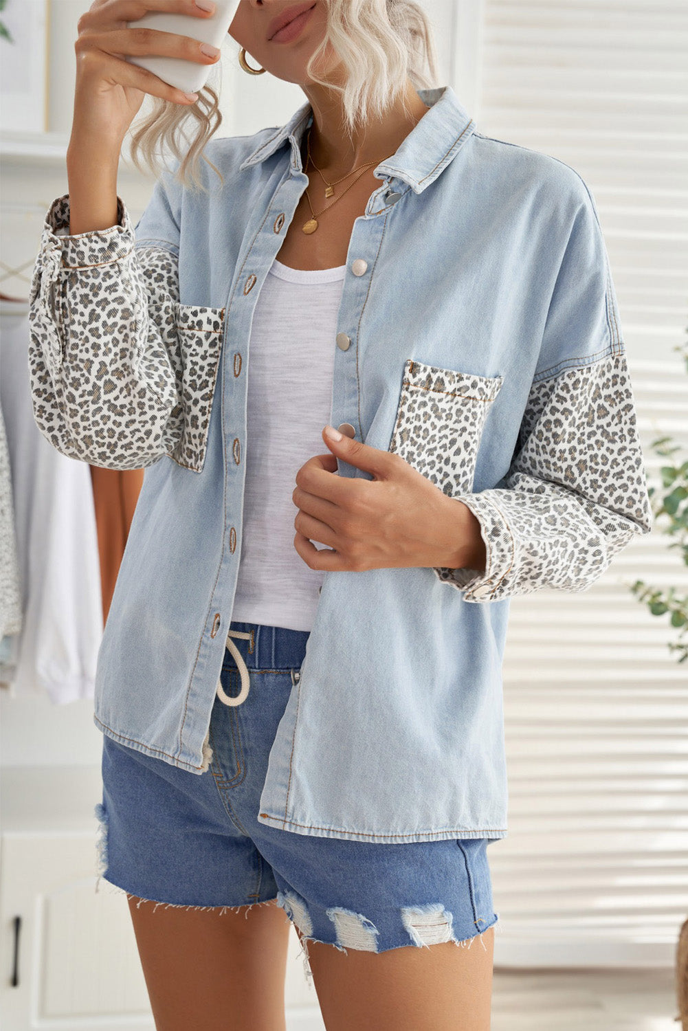 Leopard Denim Shacket