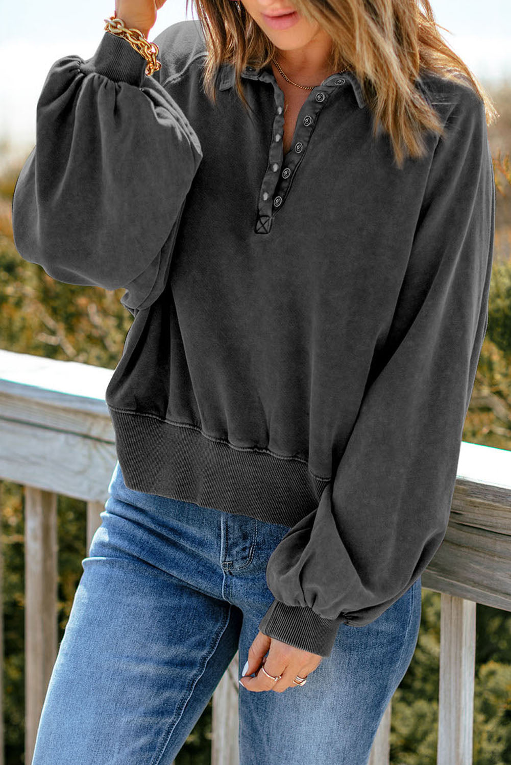 Lantern Sleeve Sweatshirt