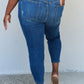 Judy Blue Aila Short Full Size Mid Rise Cropped Relax Fit Jeans