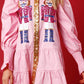 Full Size Nutcracker Sequin Lantern Sleeve Tiered Dress