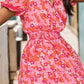 Smocked Printed V-Neck Layered Dress
