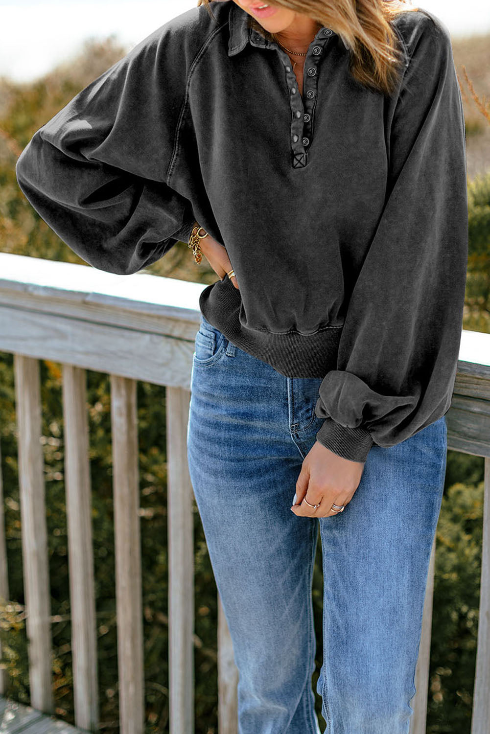 Lantern Sleeve Sweatshirt