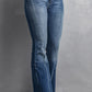 High Waist Flare Jeans with Pockets