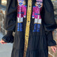 Full Size Nutcracker Sequin Lantern Sleeve Tiered Dress