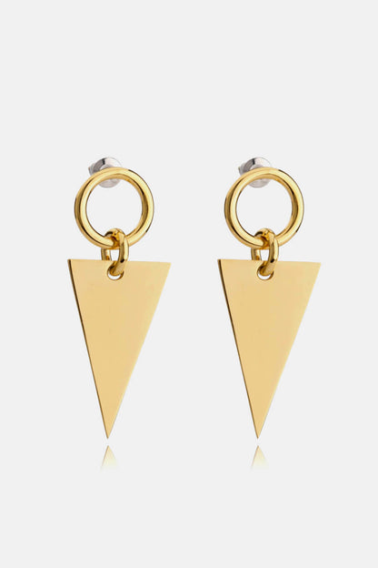 Stainless Steel Triangle Dangle Earrings