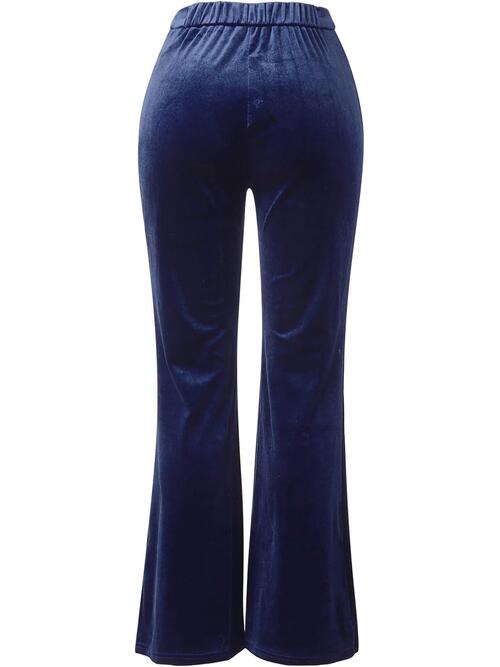 High Waist Velvet Flare Pants