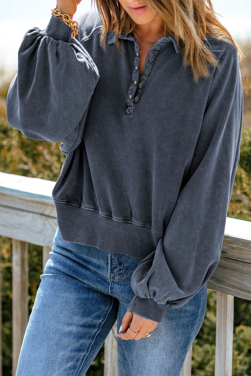 Lantern Sleeve Sweatshirt