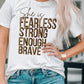 Slogan Graphic Round Neck Short Sleeve Tee