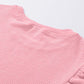 Full Size Ruffled Round Neck Cap Sleeve Blouse