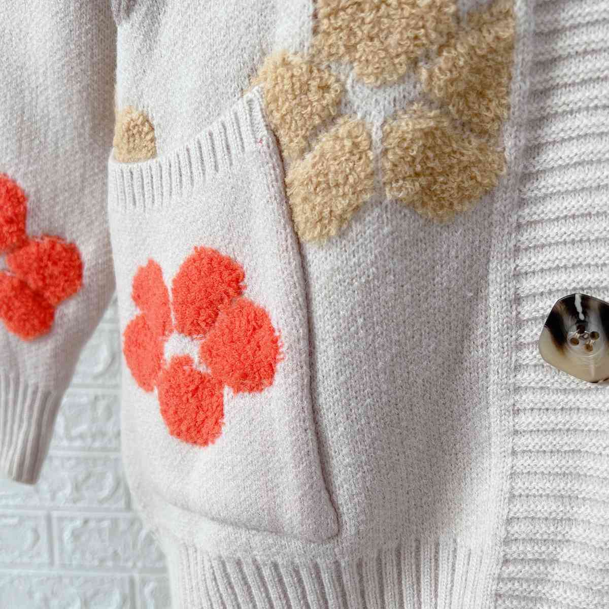 Fuzzy Flower Cardi