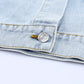 Leopard Star Applique Distressed Denim Jacket