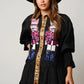 Full Size Nutcracker Sequin Lantern Sleeve Tiered Dress