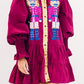 Full Size Nutcracker Sequin Lantern Sleeve Tiered Dress