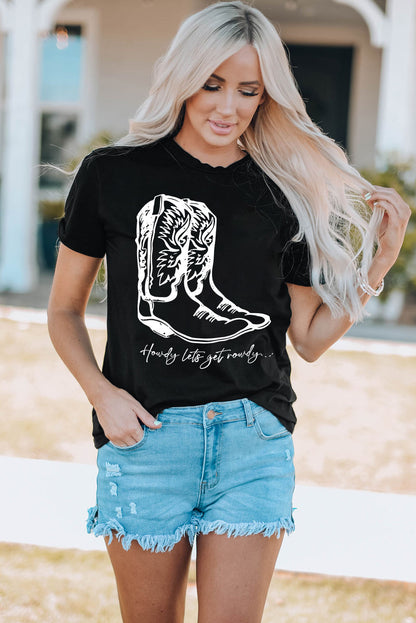 Howdy Lets Get Rowdy Graphic Tee